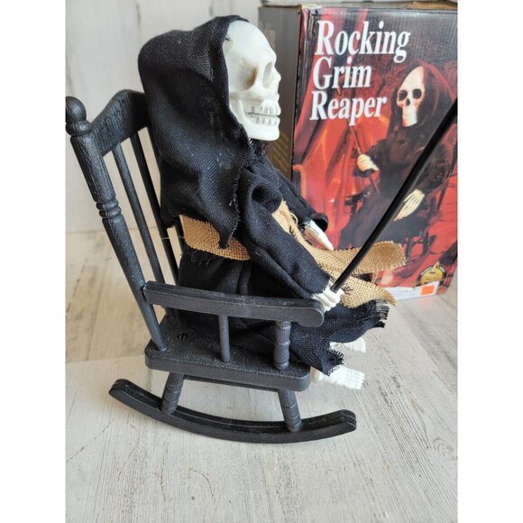 Gemmy AS IS rocking grim reaper vintage Halloween prop - Picture 4 of 11